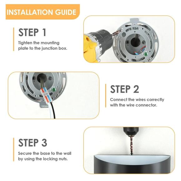 FOLKSMATE LED Wall Sconce Set (2) – 10W 3000K Modern Black Lights - Picture 5 of 5